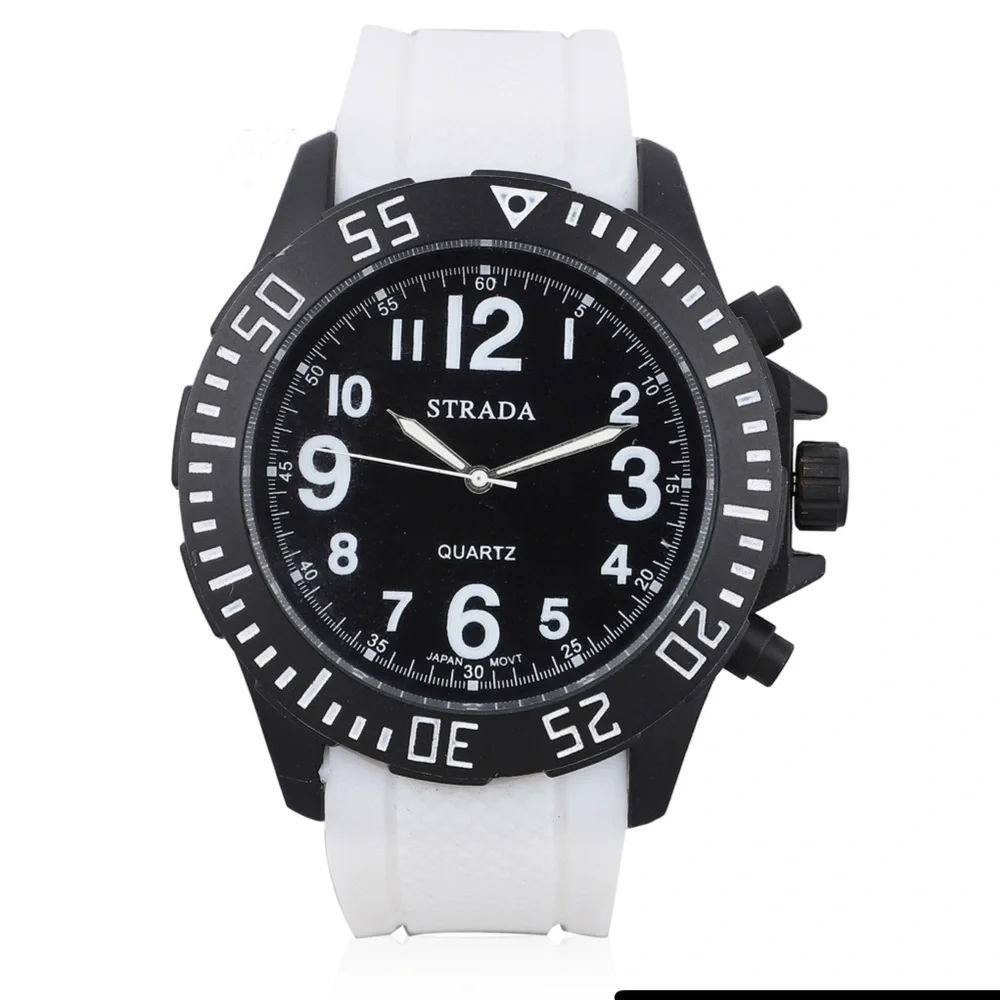 Watch with White Silicone Strap